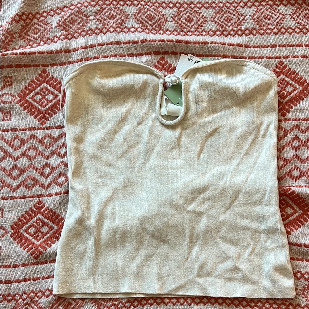 H&M Cream Strapless Top